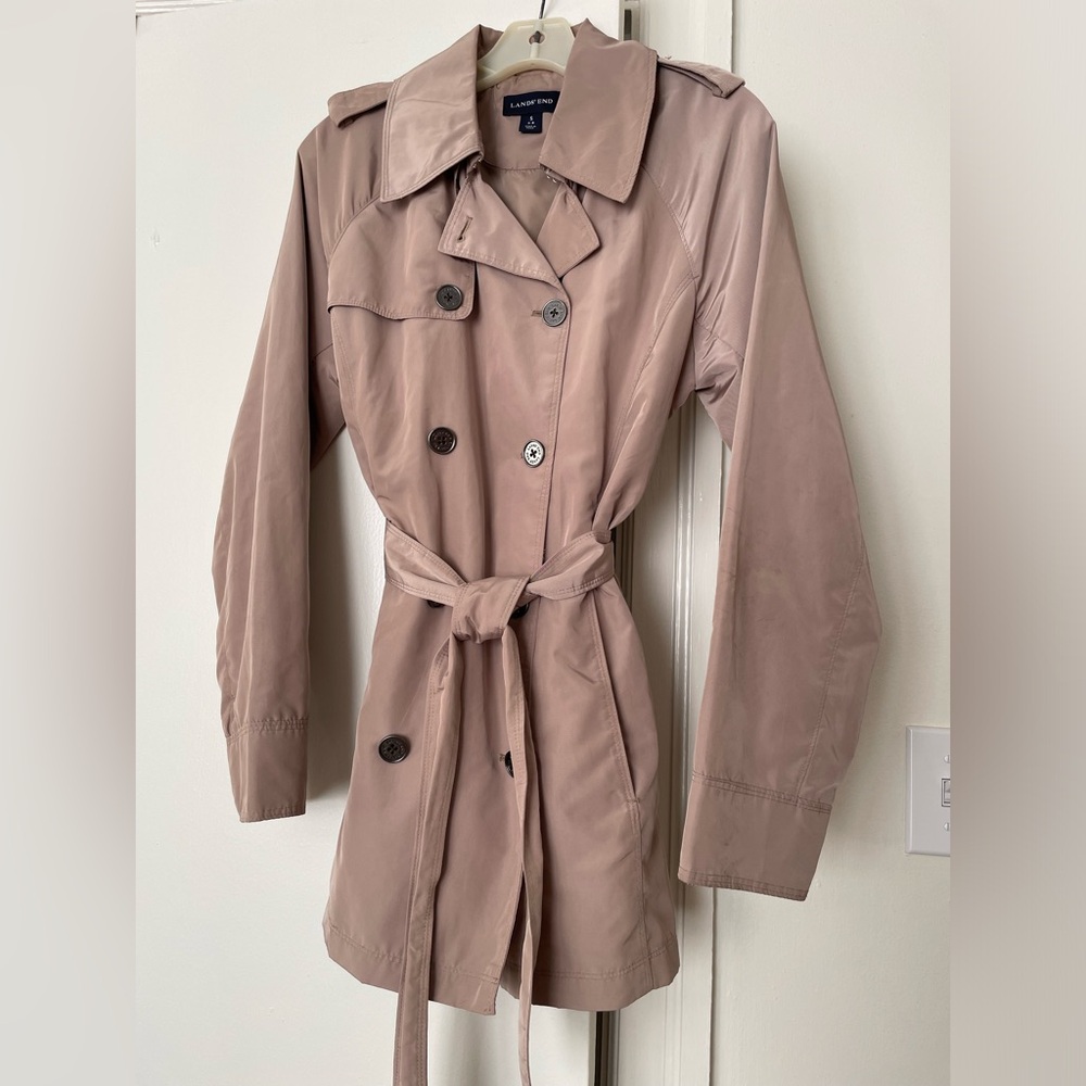 Lands' End Rain Trench Coat with Belt